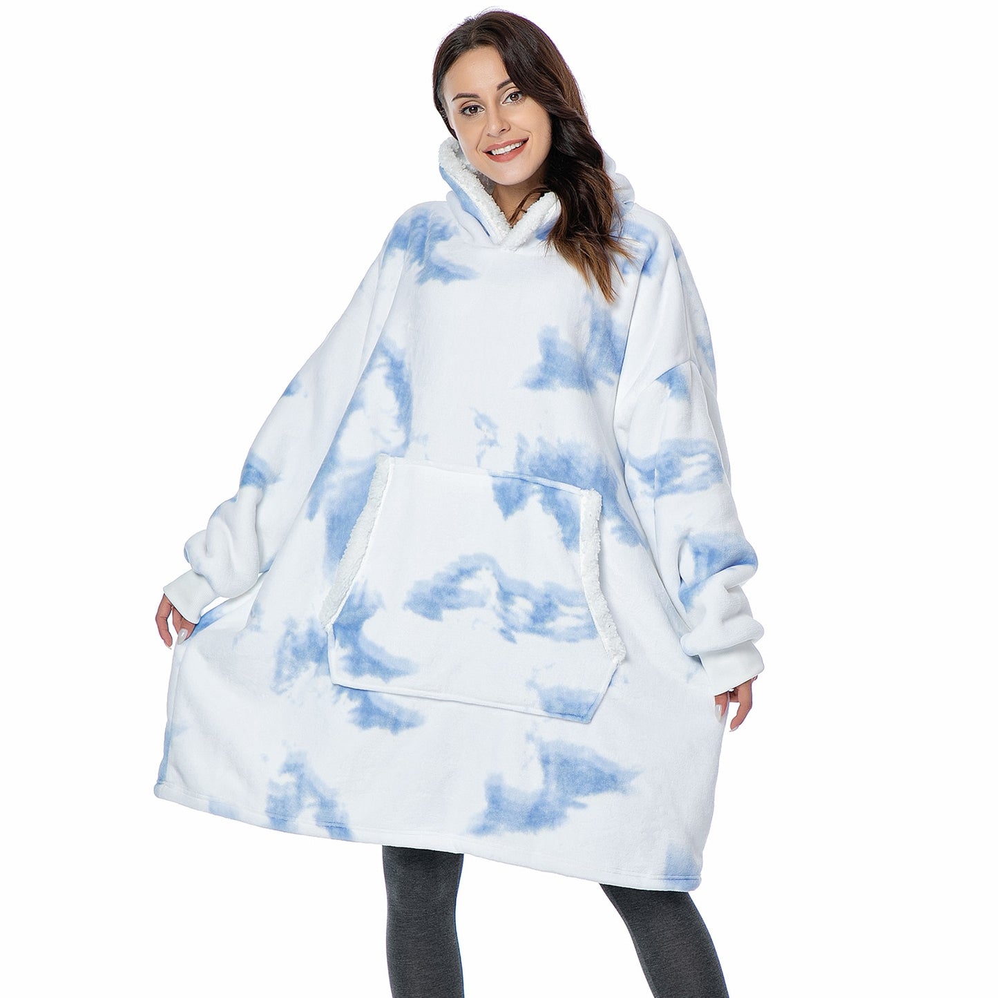 Blanket with Sleeves Women Oversized Hoodie Fleece Warm Hoodies Sweatshirts Giant TV Blanket Women Hoody Robe Casaco Feminino