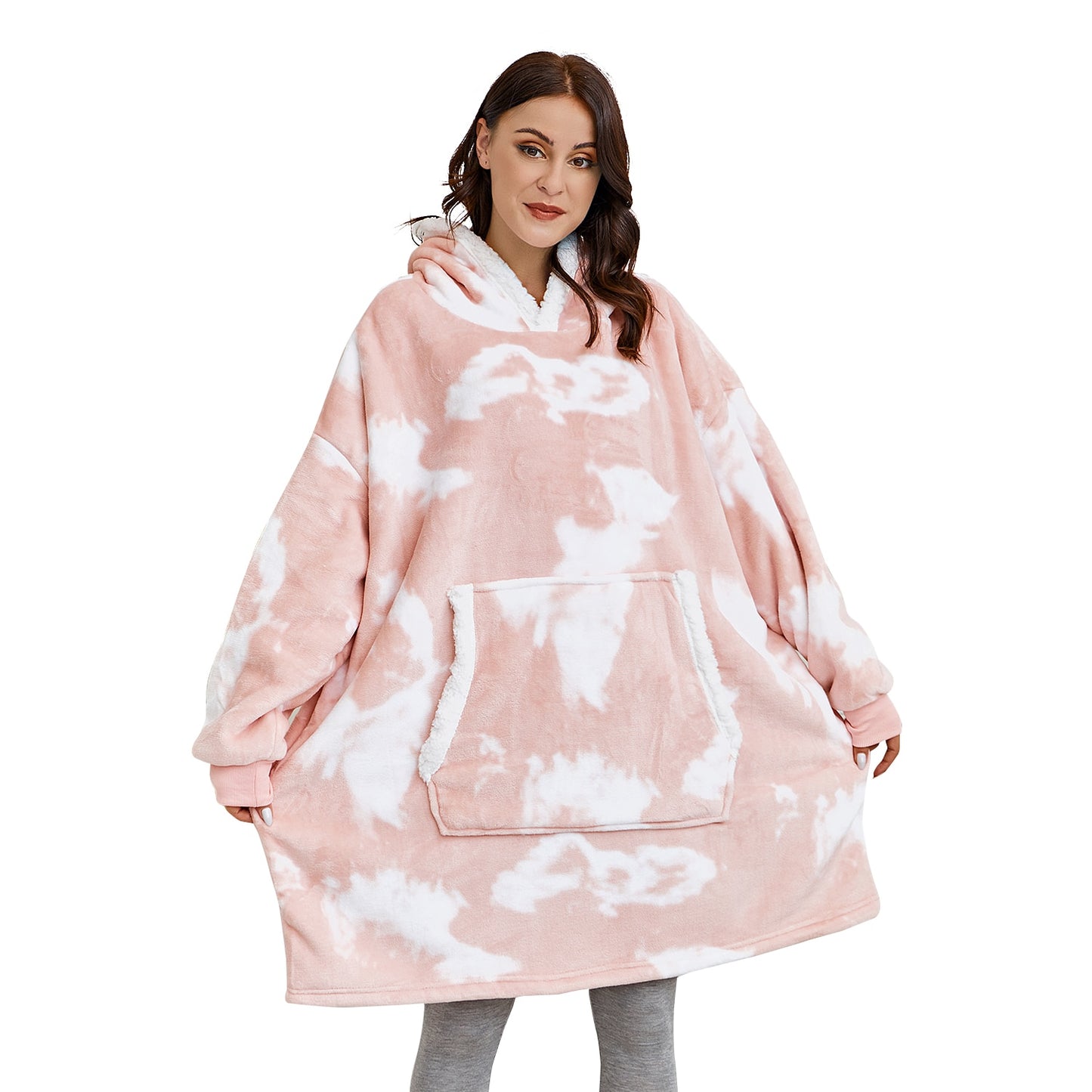 Blanket with Sleeves Women Oversized Hoodie Fleece Warm Hoodies Sweatshirts Giant TV Blanket Women Hoody Robe Casaco Feminino