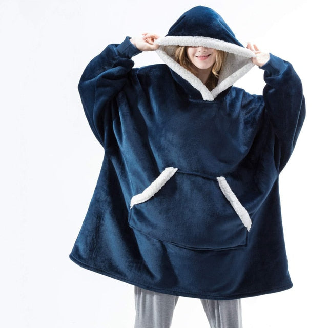 Blanket with Sleeves Women Oversized Hoodie Fleece Warm Hoodies Sweatshirts Giant TV Blanket Women Hoody Robe Casaco Feminino