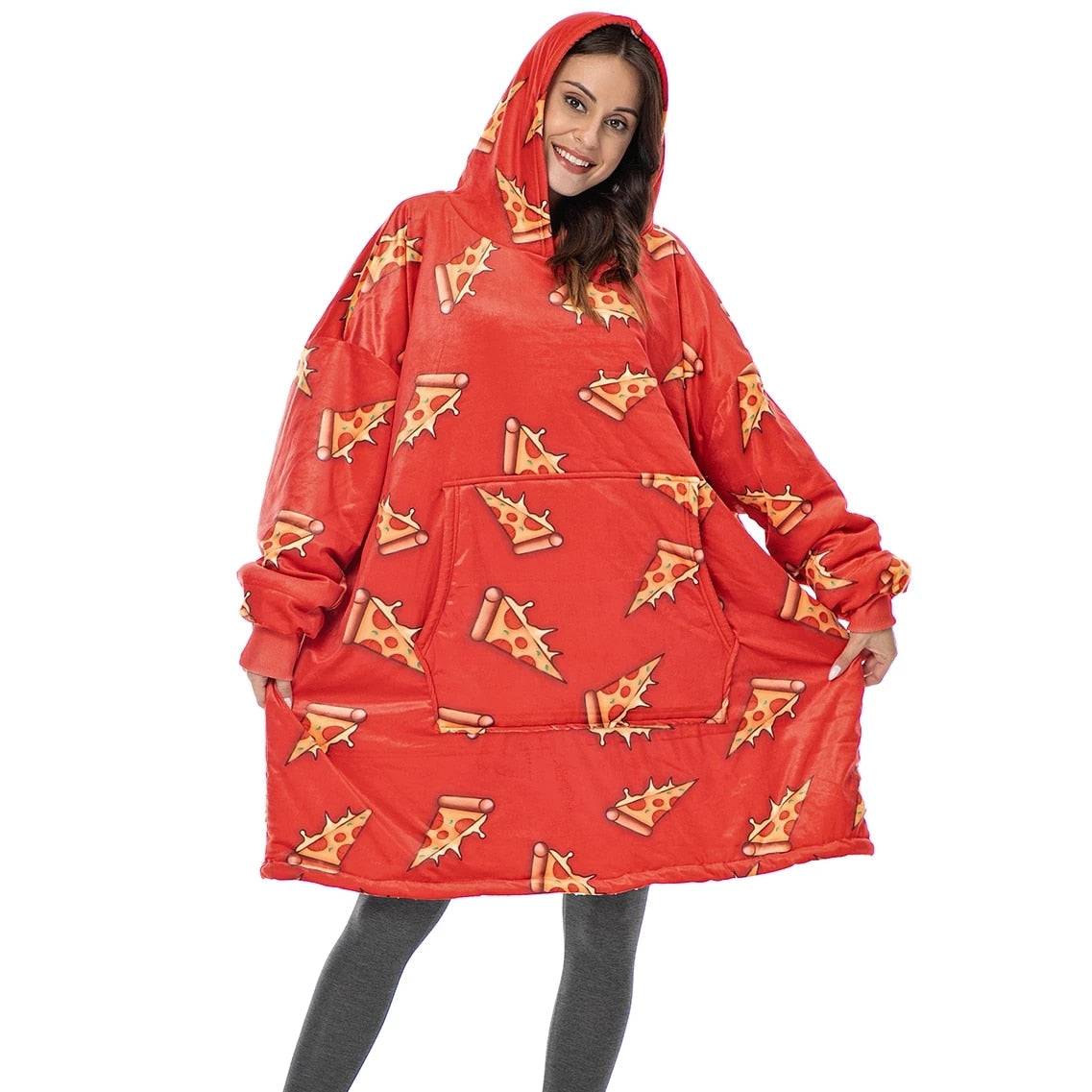 Blanket with Sleeves Women Oversized Hoodie Fleece Warm Hoodies Sweatshirts Giant TV Blanket Women Hoody Robe Casaco Feminino