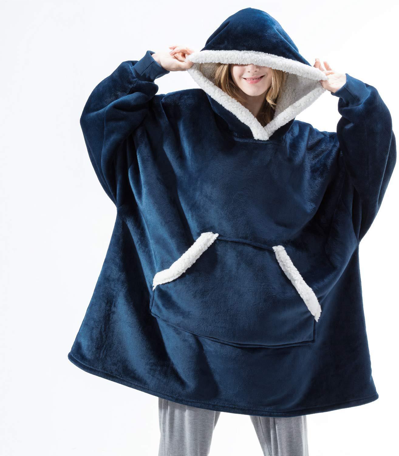 Blanket with Sleeves Women Oversized Hoodie Fleece Warm Hoodies Sweatshirts Giant TV Blanket Women Hoody Robe Casaco Feminino