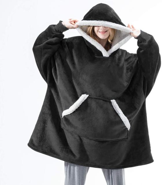 Blanket with Sleeves Women Oversized Hoodie Fleece Warm Hoodies Sweatshirts Giant TV Blanket Women Hoody Robe Casaco Feminino
