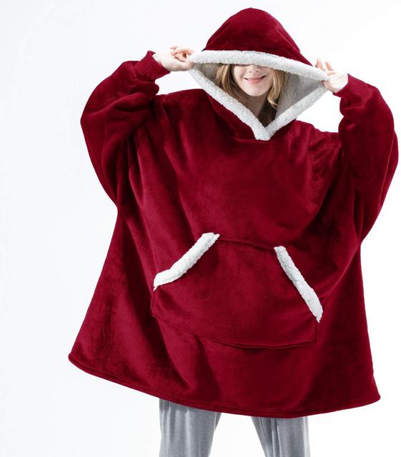 Blanket with Sleeves Women Oversized Hoodie Fleece Warm Hoodies Sweatshirts Giant TV Blanket Women Hoody Robe Casaco Feminino