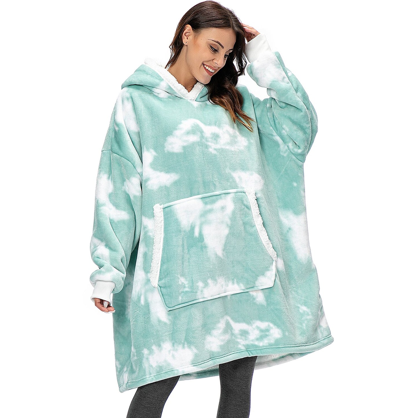 Blanket with Sleeves Women Oversized Hoodie Fleece Warm Hoodies Sweatshirts Giant TV Blanket Women Hoody Robe Casaco Feminino