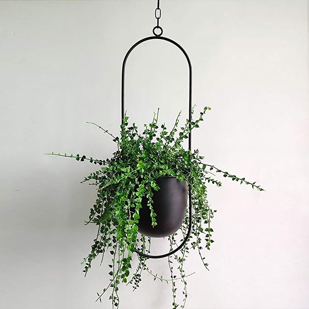 Nordic Metal Hanging Pot Plant Hanger Chain Wall Hanging Planter Basket Flower Pot Plant Holder горшки для цветля цветов macramé