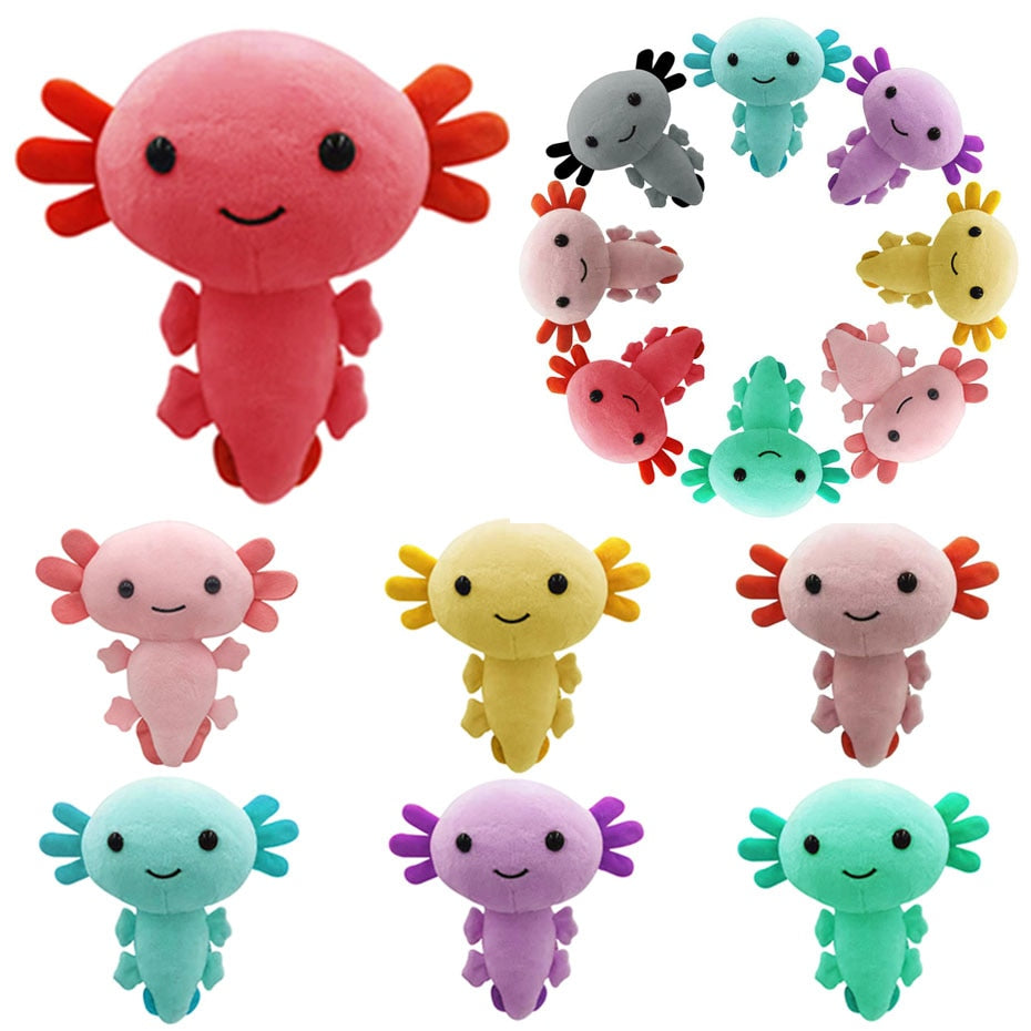 Kawaii Axolotl Plush Toy Cartoon Cute Animal Stuffed Plushie Doll For Kids Birthday Christmas Halloween Gifts Home Decoration