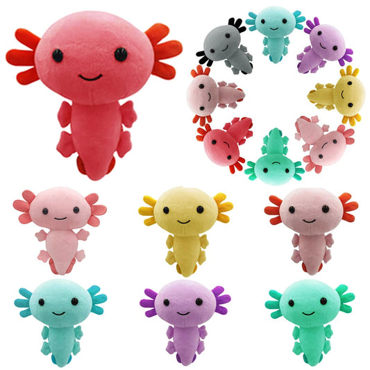 Kawaii Axolotl Plush Toy Cartoon Cute Animal Stuffed Plushie Doll For Kids Birthday Christmas Halloween Gifts Home Decoration