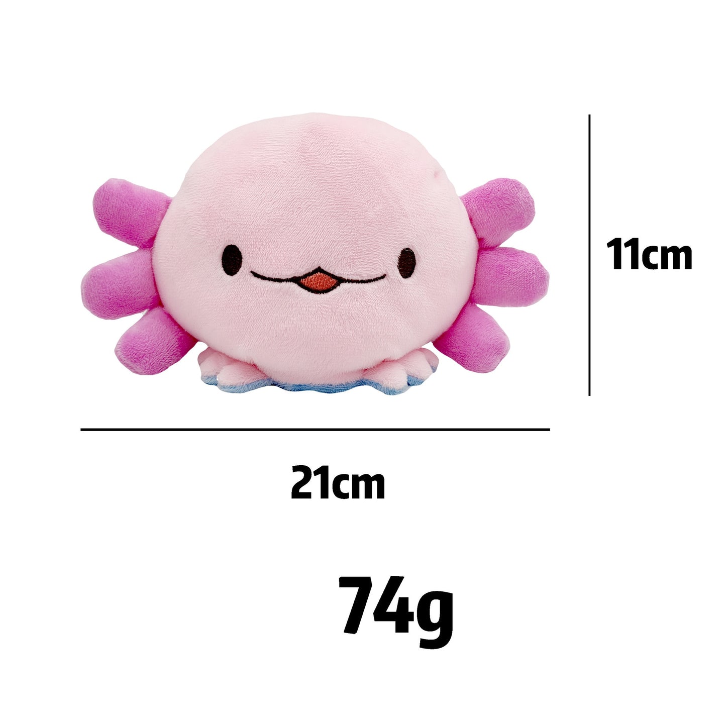 New Reversible Blue Axolotl Plush Toy Axolotled Plush Pillow Kawaii Animal Soft Dolls Game Peluche Birthday Gift For Children