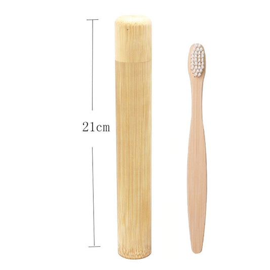 1set Natural Bamboo Toothbrush Adult Child Optional Bamboo Tooth brush Portable Travel holder set Washable BPA Free bamboo case