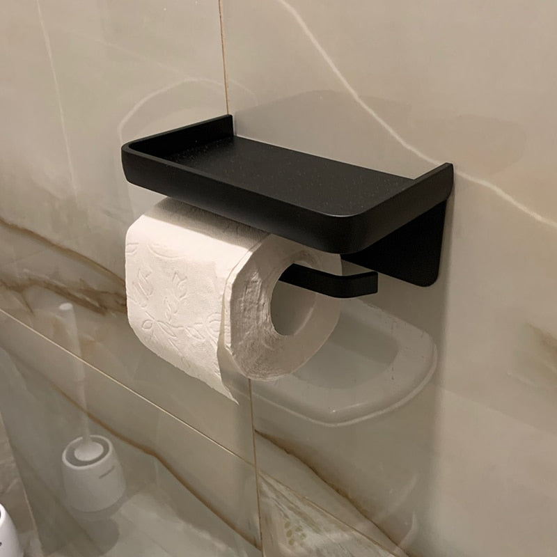 Stainless Steel Toilet Paper Holder Bathroom Wall Mount WC Paper Phone Holder Shelf Towel Roll shelf Accessories