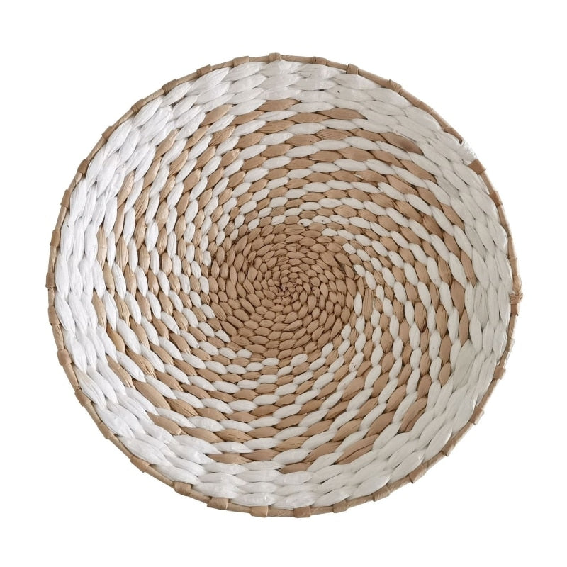 Nordic Straw Woven Wall Decor Round Plate Creative Wall Decor Ornament