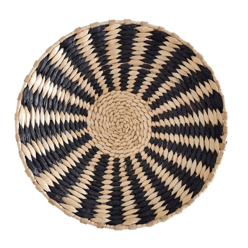 Nordic Straw Woven Wall Decor Round Plate Creative Wall Decor Ornament