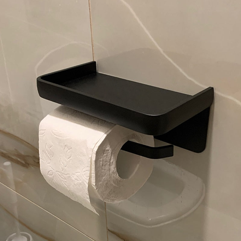 Stainless Steel Toilet Paper Holder Bathroom Wall Mount WC Paper Phone Holder Shelf Towel Roll shelf Accessories