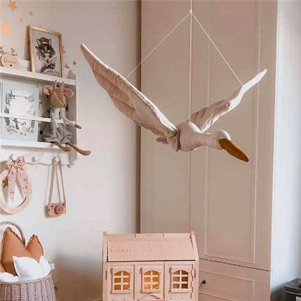 Creative Hanging Swan Plush Home Décor